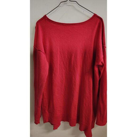 89th & Madison Crewneck Drop Shoulder Dark Coral Pullover‎ - Picture 3 of 7